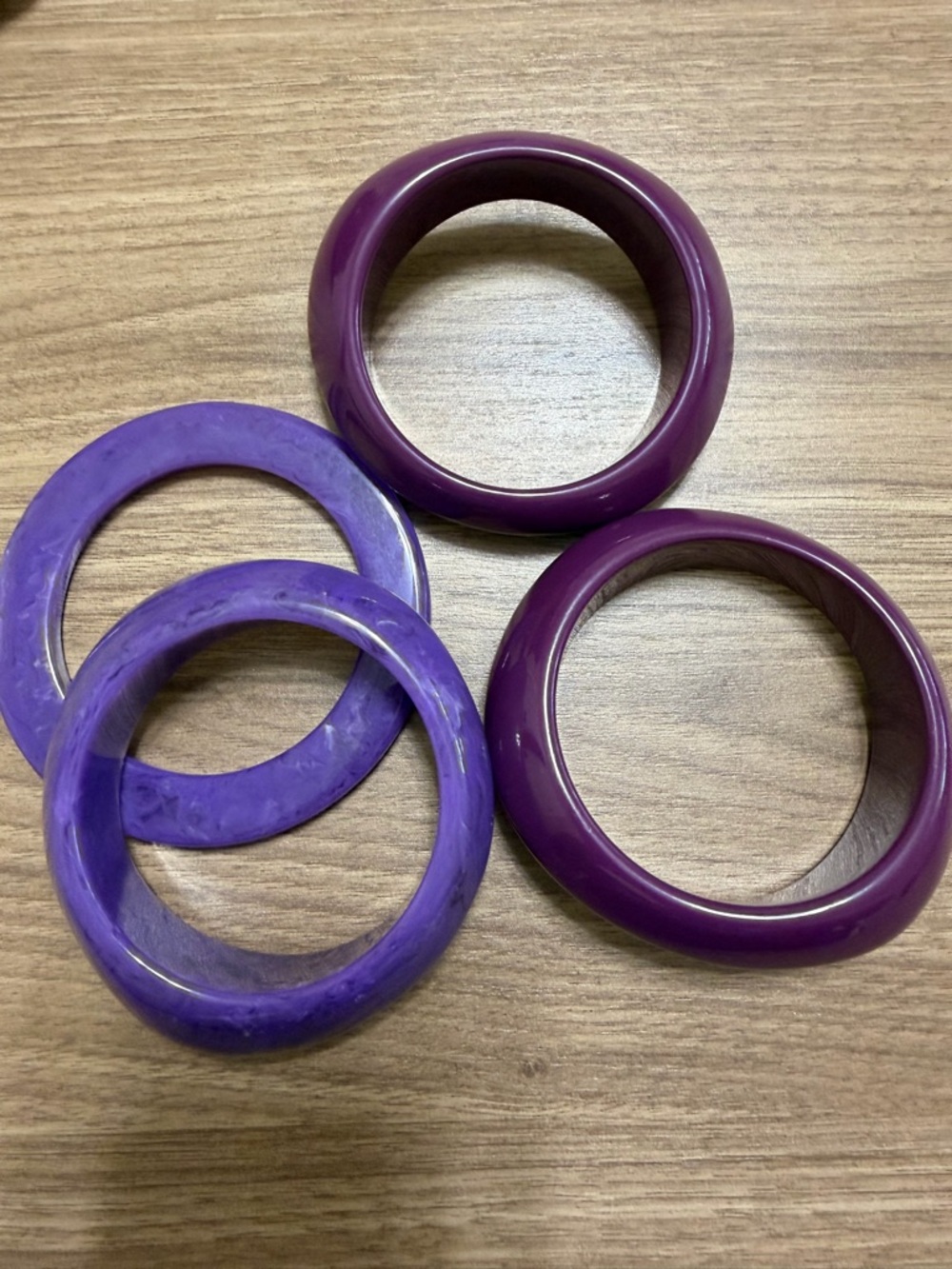 Purple Resin Bangle Bracelet Set